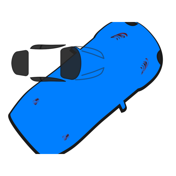 Blue Car - Top View - 40 PNG Clip art