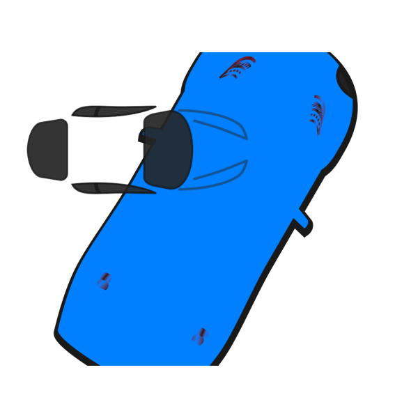 Blue Car - Top View - 60 PNG Clip art