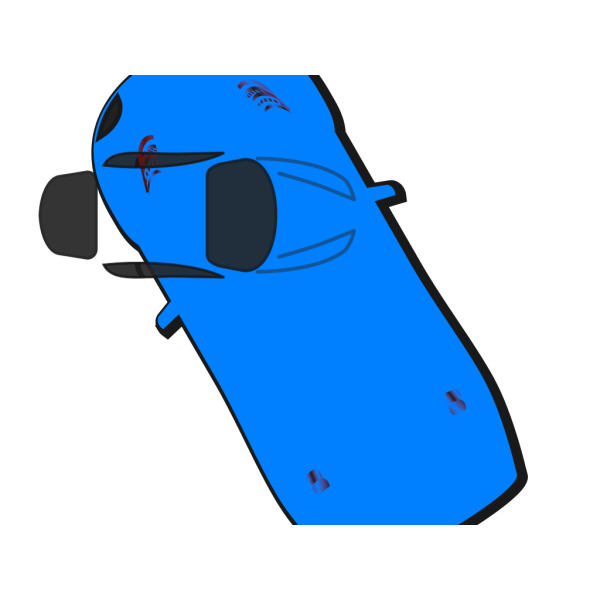 Blue Car - Top View - 120 PNG Clip art