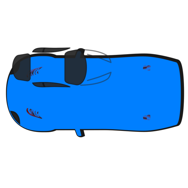 Blue Car - Top View - 180 PNG Clip art