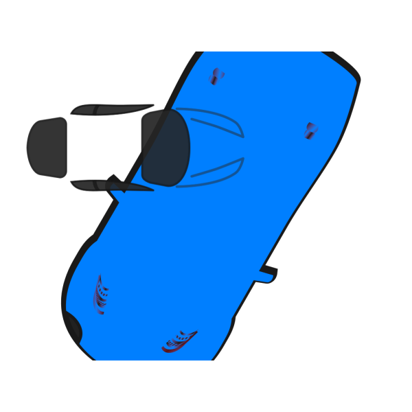 Blue Car - Top View - 240 PNG Clip art