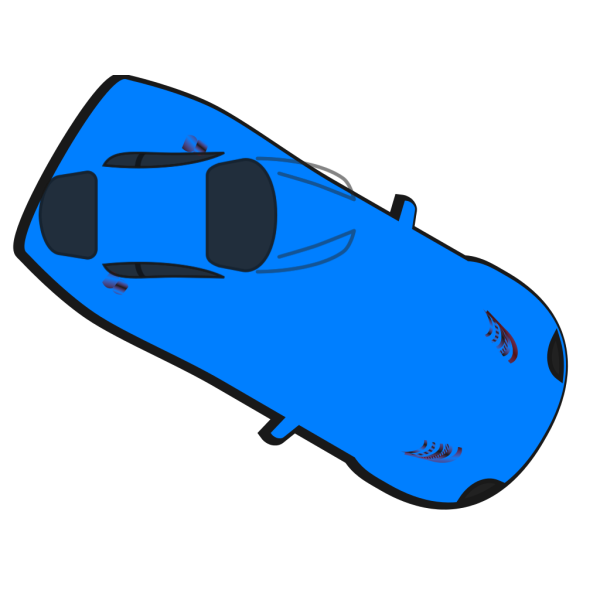 Blue Car - Top View - 330 PNG Clip art