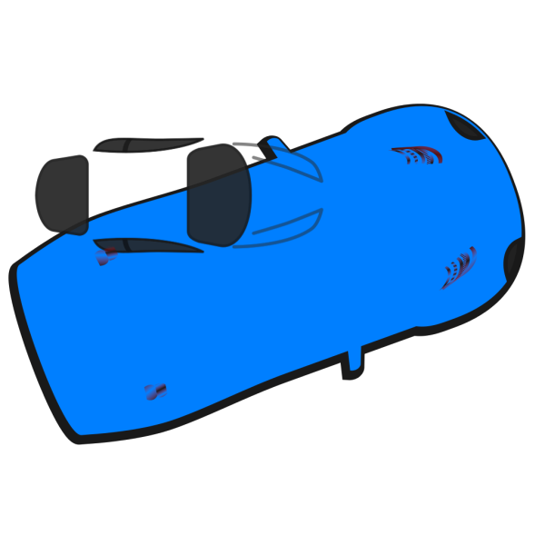 Blue Car - Top View - 20 PNG Clip art
