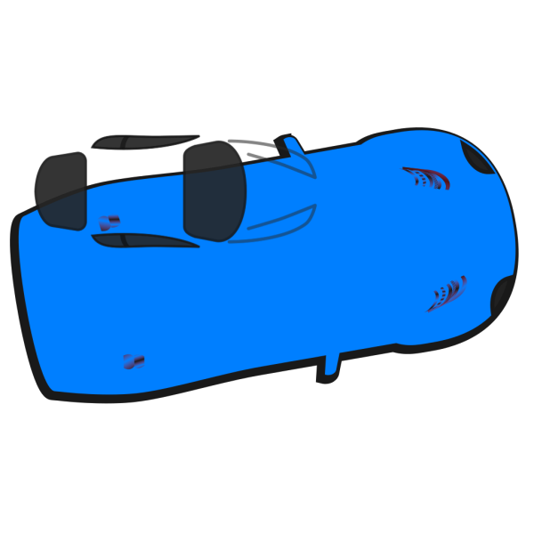 Blue Car - Top View - 10 PNG Clip art
