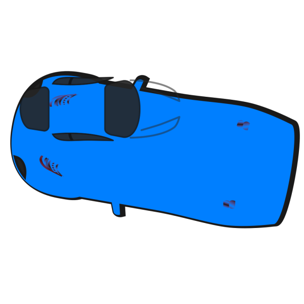 Blue Car - Top View - 170 PNG Clip art