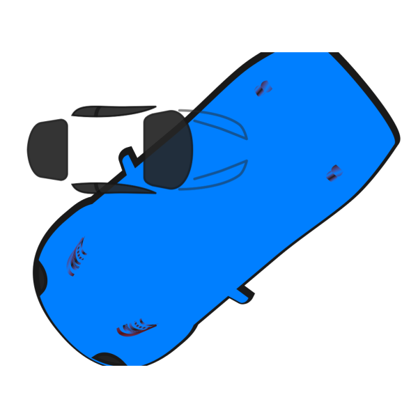 Blue Car - Top View - 220 PNG Clip art