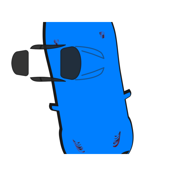 Blue Car - Top View - 280 PNG Clip art