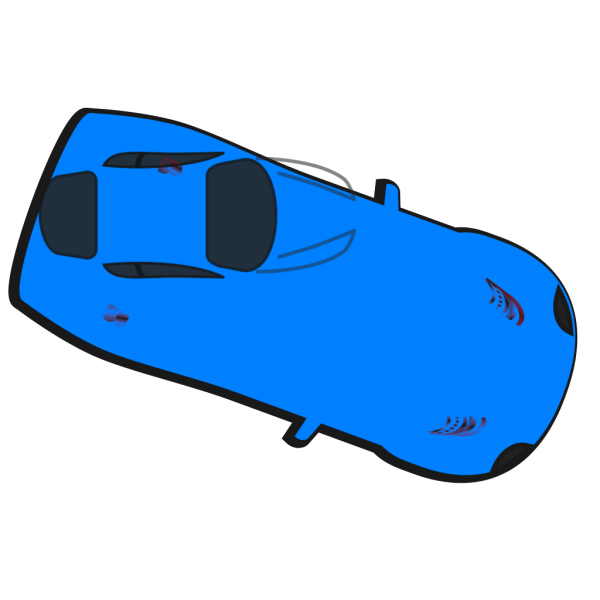 Blue Car - Top View - 340 PNG Clip art