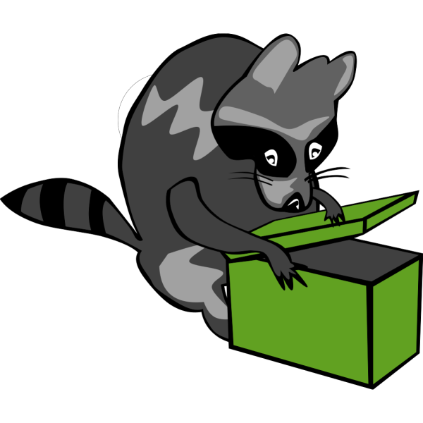 Raccoon Opening Box PNG Clip art