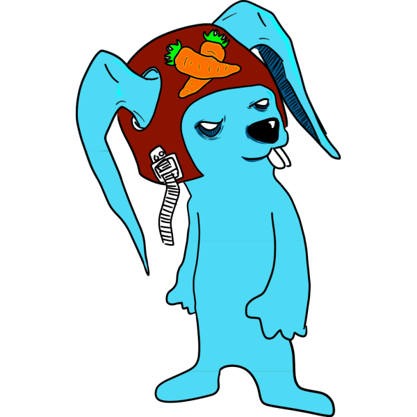 Blue Bunny With Helmet PNG Clip art