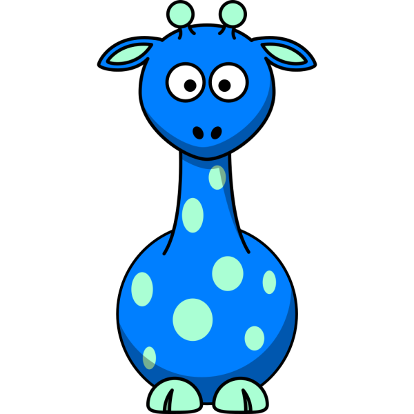 Bright Blue Giraffe PNG Clip art