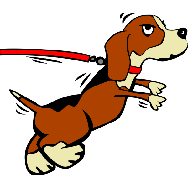 Dog On Leash Cartoon PNG Clip art