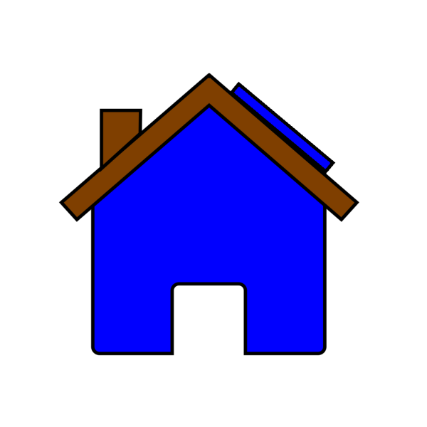Blue House And Solar Panel PNG Clip art