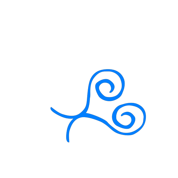 Blue Swirl Frame Top Right Corner PNG Clip art