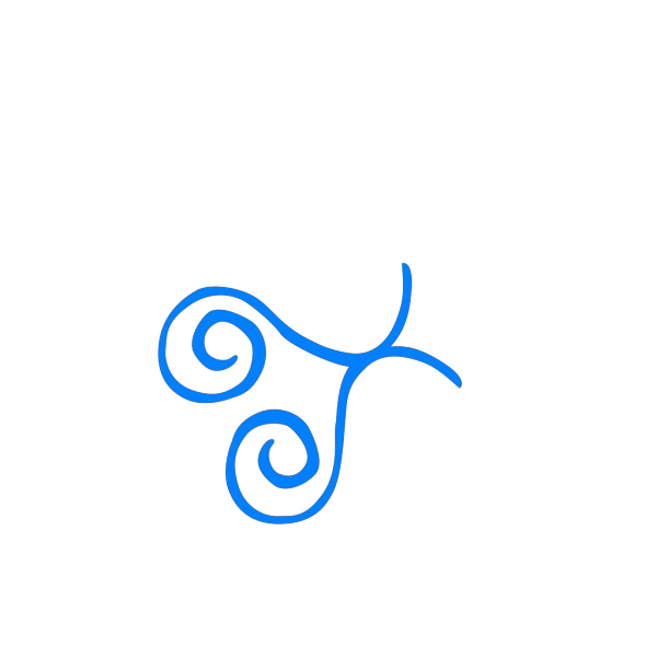 Blue Swirl Frame Bottom Left Corner PNG Clip art