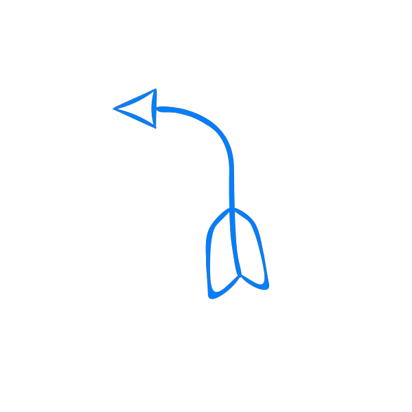 Curved Blue Left Arrow PNG Clip art