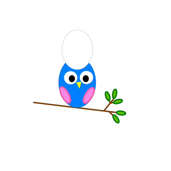 Blue/pink Owl PNG Clip art