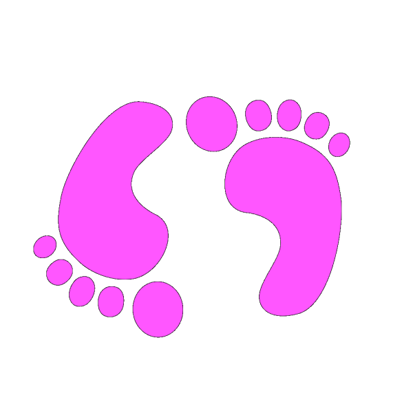 Footprints-barefoot,b-w PNG Clip art