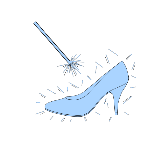 Blue Slipper With Wand PNG Clip art