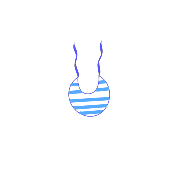 Blue White Striped Bib PNG Clip art