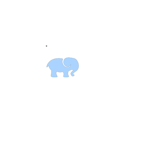 Blue Baby Elephant - No Outline PNG Clip art