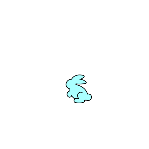 Soft Aqua Bunny PNG Clip art