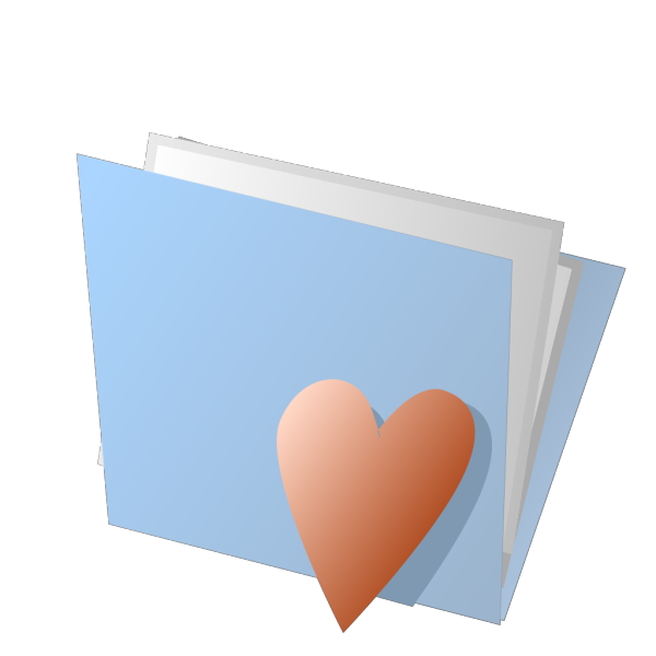 Blue Folder With Heart PNG Clip art