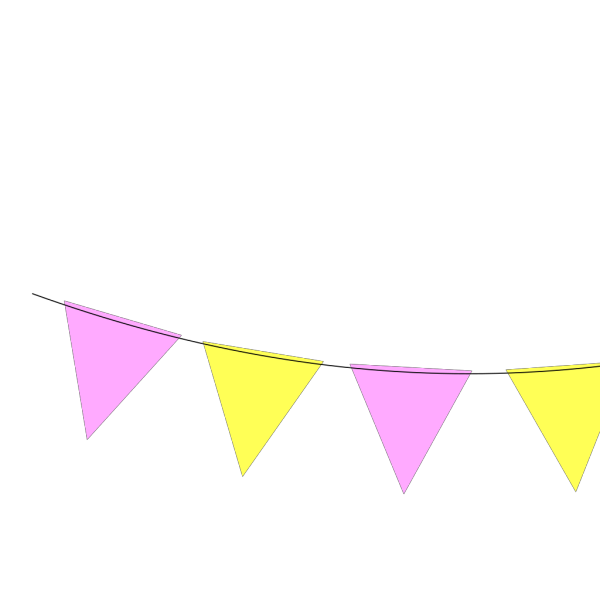 Green Blue Pink Yellow Bunting PNG Clip art