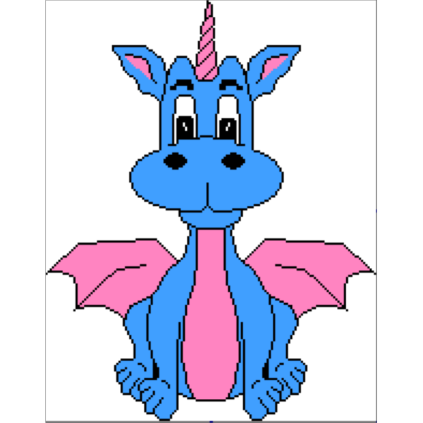 Pink Blue Dragon PNG Clip art