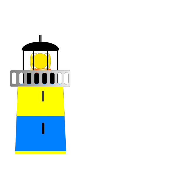 Yellow And Blue Lighthouse PNG Clip art