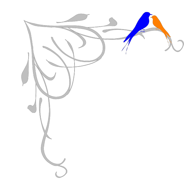 Blue And Orange Birds PNG Clip art