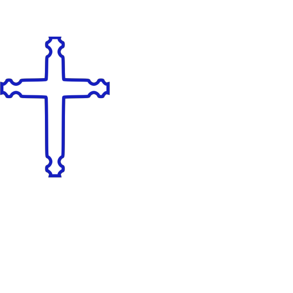 Blue Outlined Cross PNG Clip art