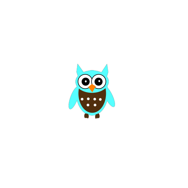 Cute Blue Owl3 PNG Clip art
