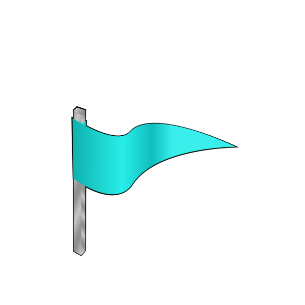 Waving Light Blue Flag PNG Clip art