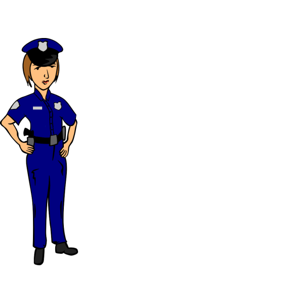 Blue Police Woman PNG Clip art