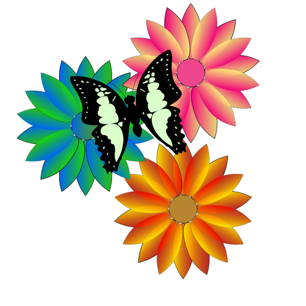 Butterfly And Flowers PNG Clip art