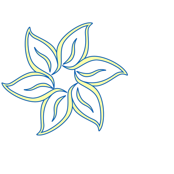 Yellow Blue Flower PNG Clip art