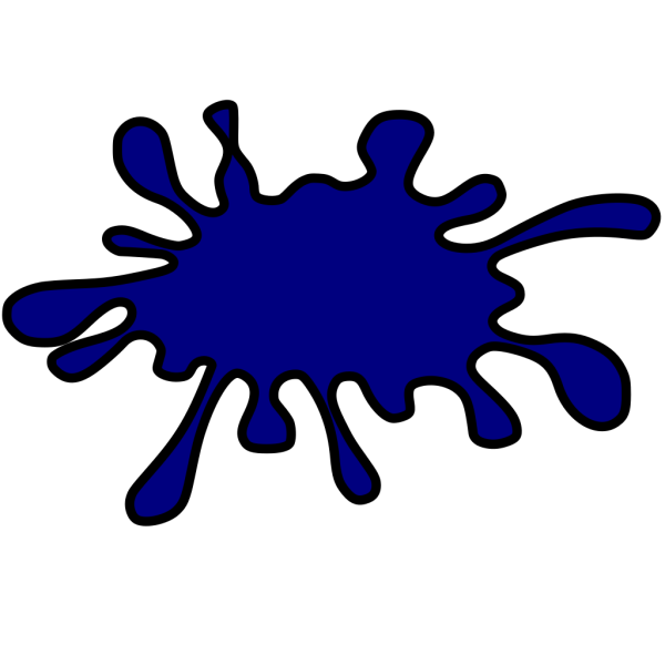 Blue Outline Splat PNG Clip art