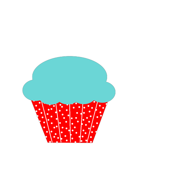 Cupcake Blue Silhoutte PNG Clip art