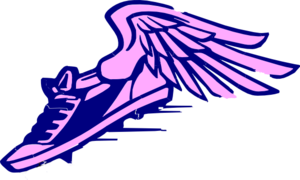 Blue Running Shoe With Wings PNG Clip art