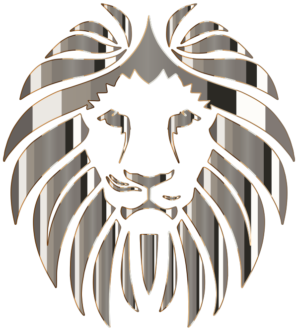 Lion Black White PNG Clip art