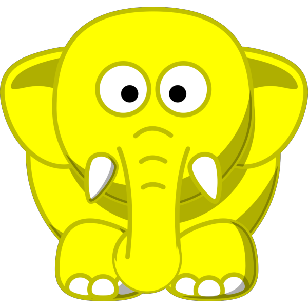 Blue And Yellow Elephant PNG Clip art