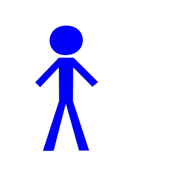 Blue Stick Man  PNG Clip art