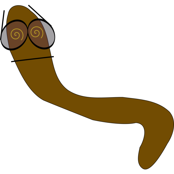 Worm With Glasses PNG Clip art