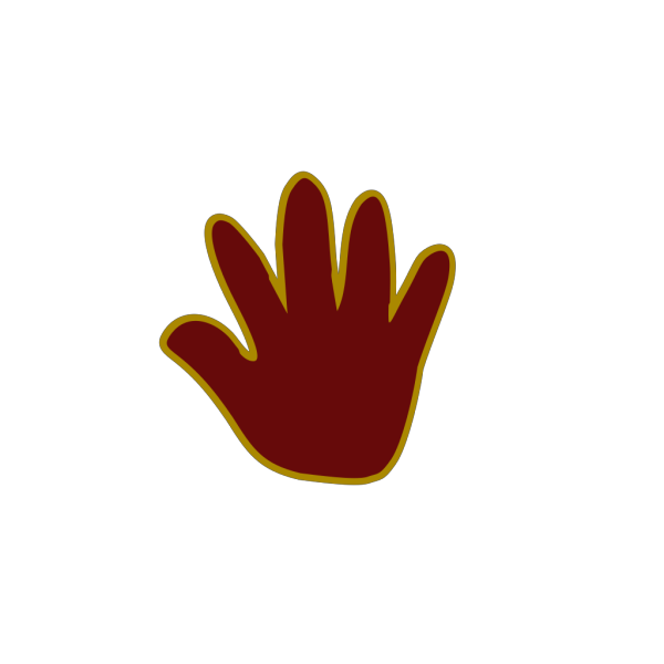 Hand Print Outlined PNG Clip art