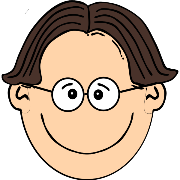 Smiling Brown Haired Boy With Glasses PNG Clip art