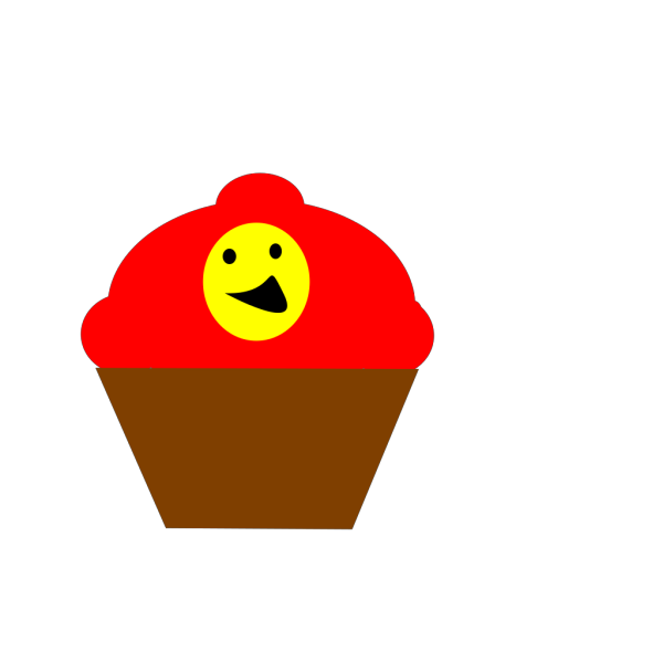 Cupcake Redbrown Smiling Face PNG images