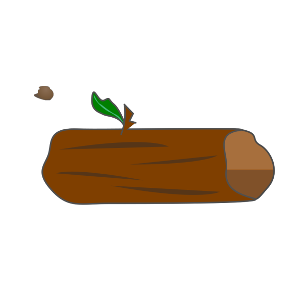 Brown Log With Leaf PNG Clip art