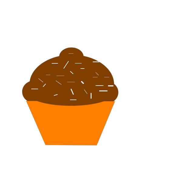 Cupcake Brown Orange PNG Clip art