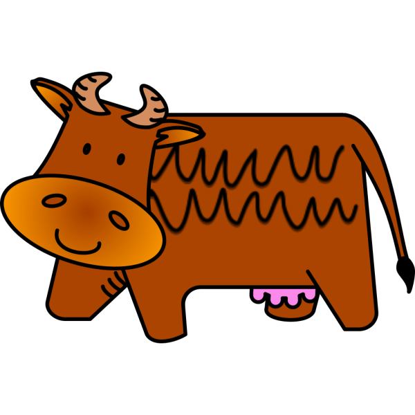 Brown Cow Side View PNG Clip art